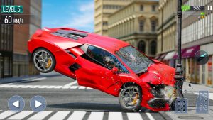 Dua mobil Wreckfest 2 bertabrakan frontal dengan kerusakan detail